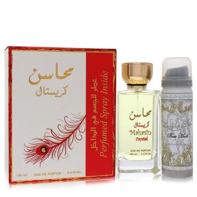 Kit Presente Feminino Lattafa Mahasin Crystal Edp With 50 Ml Desodorante Em 100