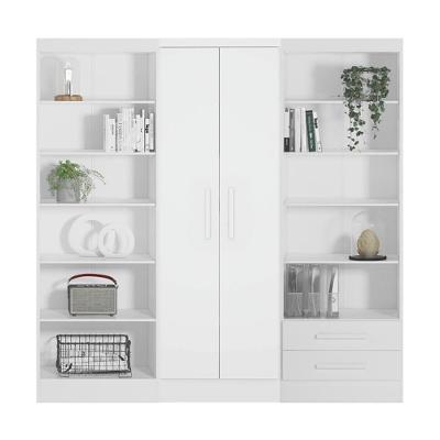 Conjunto De Livreiros 3 Módulos Com 2 Portas E 2 Gavetas Branco - Qmovi Branco