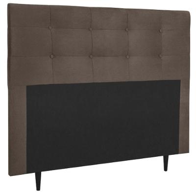 Cabeceira Estofada Cama Box Casal 140 Cm Cristal Suede Marrom