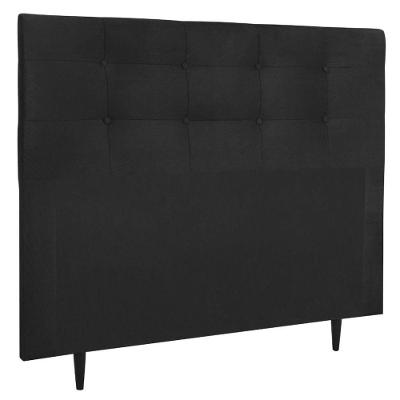 Cabeceira Estofada Cama Box Casal 140 Cm Cristal Suede Preto