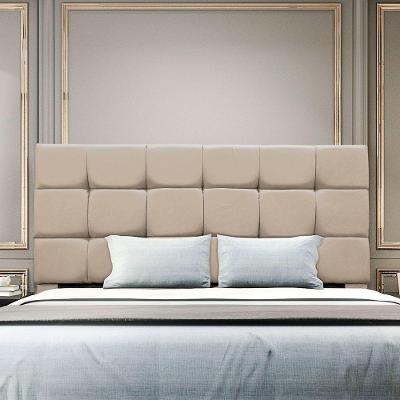 Cabeceira Estofada Cama Box Casal 160 Cm Costa Rica Suede Bege