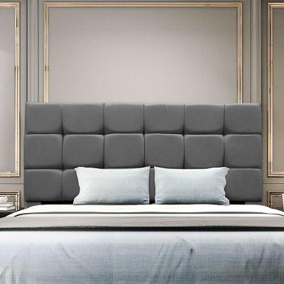 Cabeceira Estofada Cama Box Casal 140 Cm Costa Rica Suede Cinza