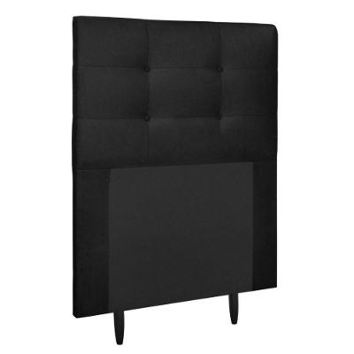 Cabeceira Estofada Cama Box Solteiro 90 Cm Cristal Suede Bege Preto