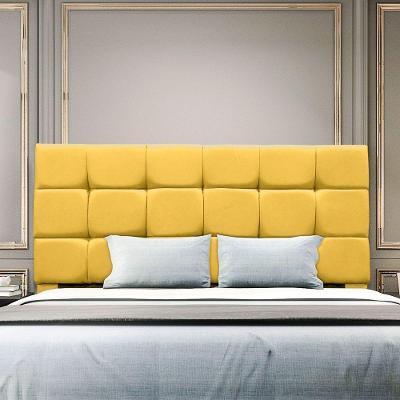 Cabeceira Estofada Cama Box Casal 140 Cm Costa Rica Suede Amarelo