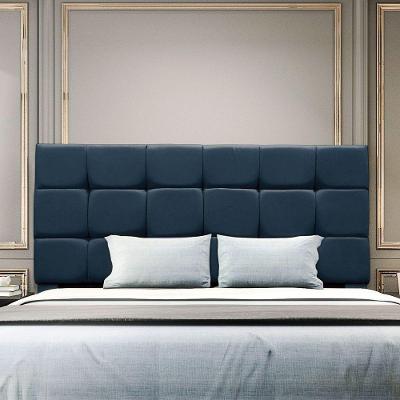 Cabeceira Estofada Cama Box Casal 140 Cm Costa Rica Suede Azul Marinho