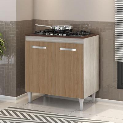 Balcão Para Cooktop 4 E 5 Bocas 2 Portas Montana Elmo/marrom Hr Móveis