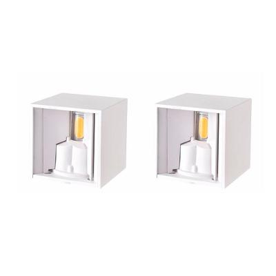 Kit 2 Arandelas Mini Led 2w 3000k Facho Ajustável Branca - áreas Internas