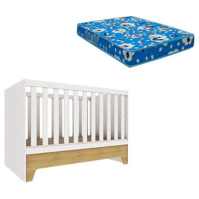 Berço Americano Mini Cama Malu Branco Acetinado Bétula Com Colchão Ortobom – Carolina