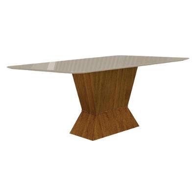 Mesa De Jantar Larissa 180x90 Freijó Off White - Leifer Móveis