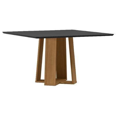 Mesa De Jantar 135x135 Cm Valência Com Vidro Ype Preto – New Ceval