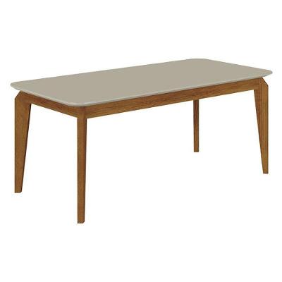 Mesa De Jantar Brenda 180x90 Com Vidro Freijó Off White – Leifer Móveis