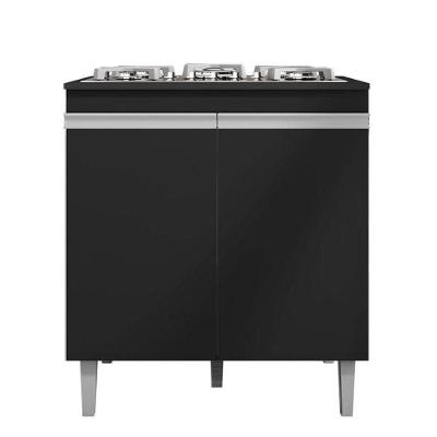 Balcão Cooktop Andréia Preto Fosco - Ajl