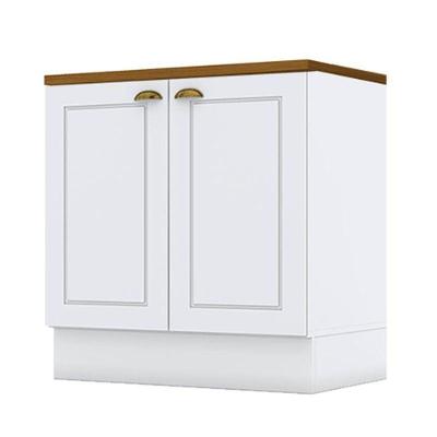 Balcão 2 Portas 80 Cm Americana Branco Com Tampo Para Cooktop Nature – Henn