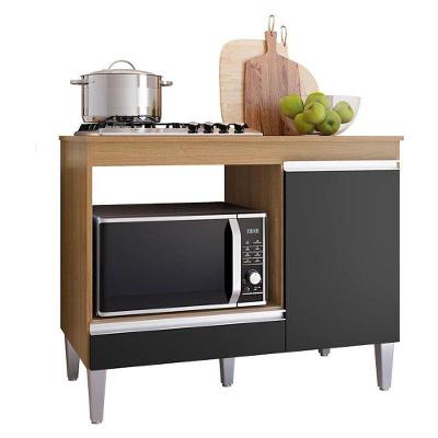 Balcão Para Cooktop Carla Amendoa Preto – Ajl