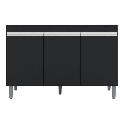 Balcão De Pia Manu 120 Cm Preto Fosco - Ajl