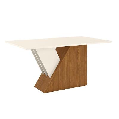 Mesa De Jantar Lucena 160 Cm Tampo Reto Nature Off White – Henn