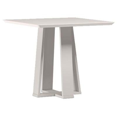 Mesa De Jantar 90x90 Cm Valência Com Vidro Off White – New Ceval