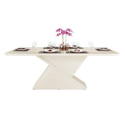 Mesa De Jantar Turquesa Tampo Curvo Off White – Dj Móveis