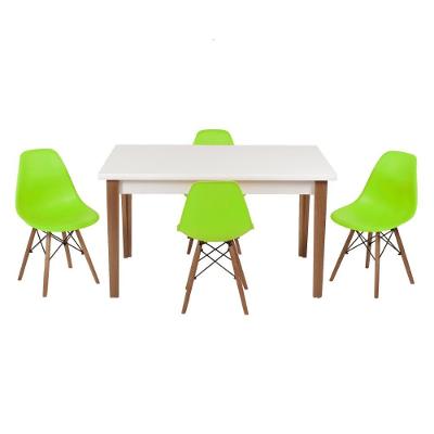 Kit Mesa Luiza 135cm 4 Cadeiras Eiffel Verde