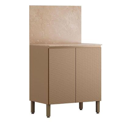 Balcão 2 Portas 80 Cm Art 6018 Com Tampo E Painel Vanilla – Kits Paraná