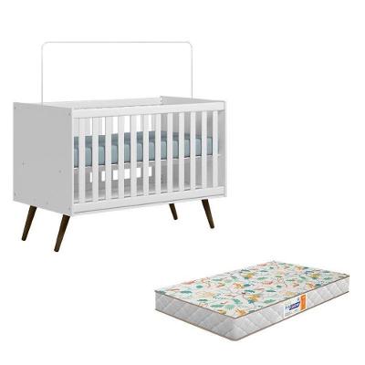 Berço Americano Q Encanto 3820 Retrô Branco Acetinado Com Colchão Gazin– Qmovi