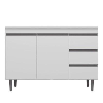 Balcão De Cozinha Andréia Com Tampo 100 Cm Branco – Ajl