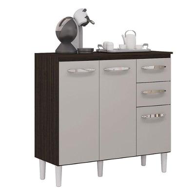 Balcão De Cozinha Isadora Chocolate Off White - Poquema