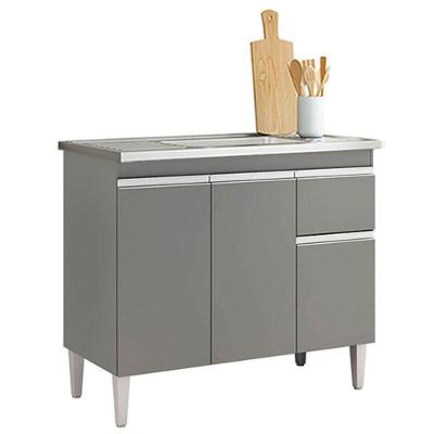 Balcão De Pia Tatiane 100cm Cinza Fosco - Ajl