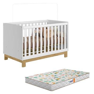 Berço Americano 4315 Q Encanto Slim Branco Acetinado Com Colchão Gazin - Qmovi