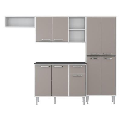 Armário De Cozinha Compacta Xangai Multimóveis V2840 Branco/Lacca Fumê Branco/Lacca Fumê