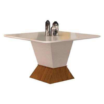 Mesa De Jantar Larissa 135x135 Off White Freijó - Leifer Móveis