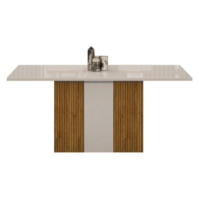 Mesa De Jantar Doha 160x80 Reto Freijó Decor Off White – Leifer Móveis