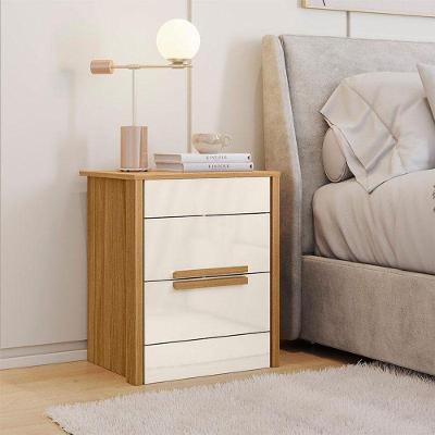 Mesa De Cabeceira Ambiente Dhara Freijó Off White - Moval