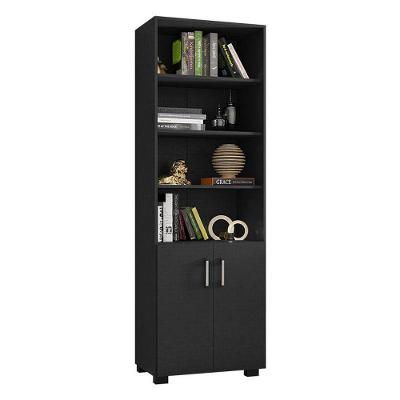 Livreiro Office Com Portas Pequenas Preto Trama - Móveis Leão