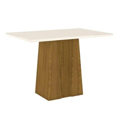 Mesa De Jantar Elisa 120 Cm Tampo Reto Nature Off White – Henn
