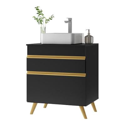 Gabinete De Banheiro Retrô 70 Cm Fg5024 Preto