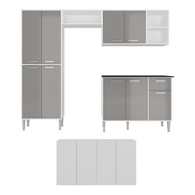 Cozinha Completa C/ Aparador Multimóveis Branca/lacca Fumê