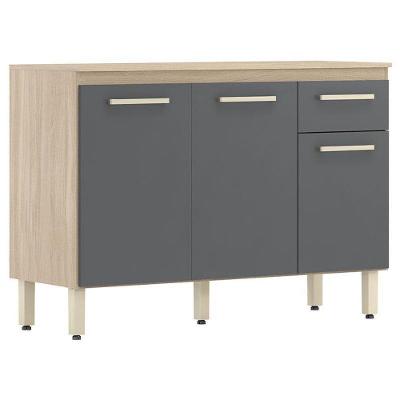 Balcão De Cozinha Dama Com Tampo 120 Cm Avena Grafito - Demobile
