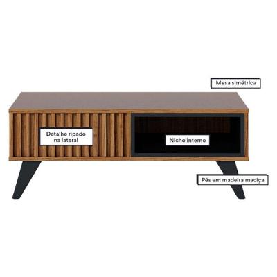 Mesa De Centro Jeri Noce Milano Preto Acetinado - Colibri