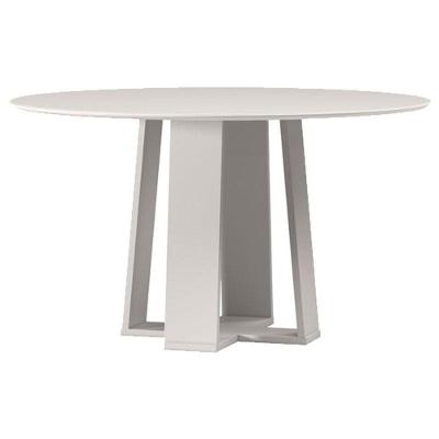 Mesa De Jantar Isabela 135x135 Cm Com Vidro Off White – New Ceval