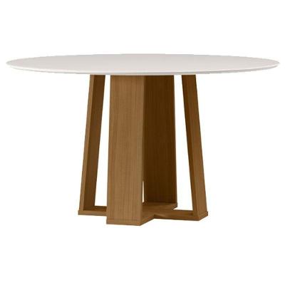 Mesa De Jantar Isabela 135x135 Cm Com Vidro Ype Off White – New Ceval