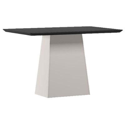 Mesa De Jantar 120 Cm Barbara Com Vidro Off White Preto – New Ceval