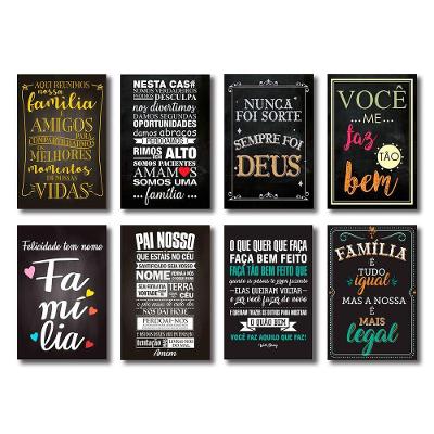 Kit Placas Decorativas Frases Motivacionais Mdf- 8 Placas