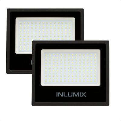 Kit 2 Refletor Holofote De Led 100w Branco Frio 6500k Preto 110/220v