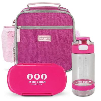Conjunto Lancheira Térmica Com Pote P/ Lanche 450ml E Garrafa 550ml Pink