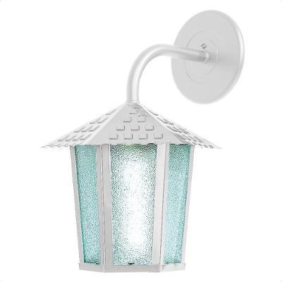 Kit 2 Arandela Colonial Sextavada Vidro Pontilhado E27 Bivolt Branco