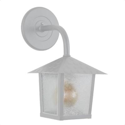 Kit 2 Arandela Colonial Nina Quadrada Vidro Pontilhado E27 Bivolt Branco