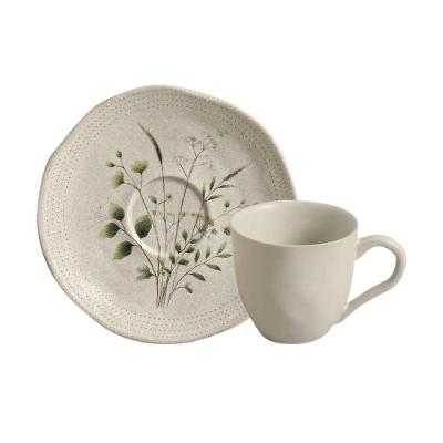 Xícara Para Café Com Pires Em Cerâmica Orgânico Ammi 120ml Porto Brasil