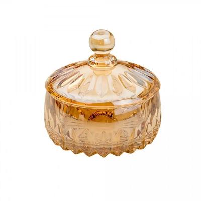 Potiche Em Cristal Louise 14x14cm Wolff âmbar Metalizado