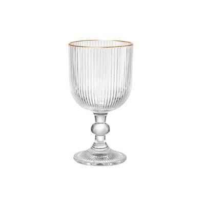 Jogo De Taças Para água Em Vidro Versalhes Gold Com 6 Peças 260ml Lehaví